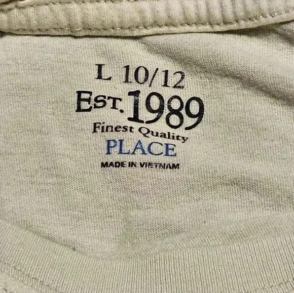 Childrens Place L 10/12  white cotton long sleeve t-shirt - Picture 4 of 9